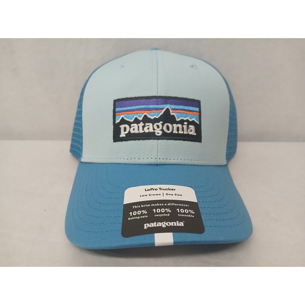 Patagonia P-6 Logo Trucker Hat Low Crown 38283‎ FINB SP22 Fin Blue One Size